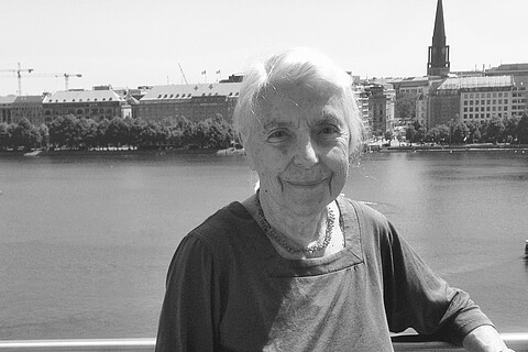 Brigitte Alexander on her last visit to Hamburg, 2019